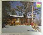   Whitman Puzzle LANGLADE WISCONSIN Log Cabin Snow Jigsaw 1000 Pieces