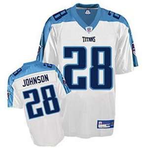  Chris Johnson #28 White Tennessee Titans Reebok NFL 