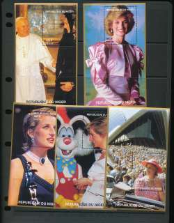 Lady Diana Pope Royal Wedding Niger Chechenia 1980s/90s MNH Specimens 