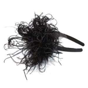  Black Marabou Hard Headband Beauty