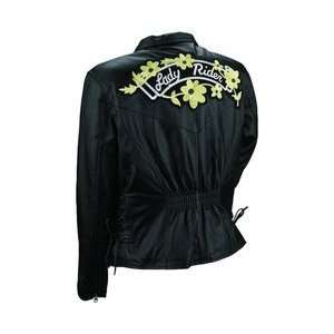   Genuine Leather Motorcycle Jacket With Patches Large Zip Out Liner