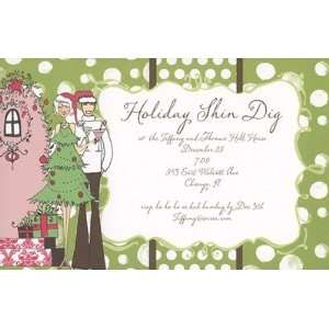 Holiday Party Couple, Custom Personalized Christmas Invitation, by 