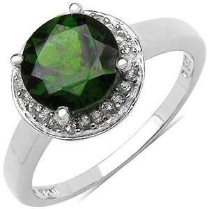 1.90 ct. t.w. Chrome Diopside and White Topaz Ring in 