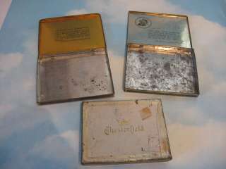   FLAT FIFTIES AND TWO CHESTERFIELD OLD CIGARETTE TINS 3 IN ALL  