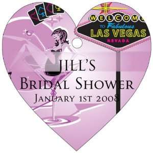 Wedding Favors Pink Bridal Vegas Theme Heart Shaped Personalized Thank 