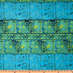  44 Wide Hawaiian Collection Koko Head Tapa Teal Fabric 