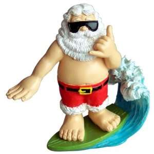  Hawaiian Christmas Ornament Shaka Surfing Santa