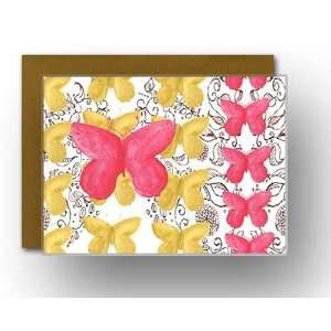  Butterflies/Gold Notecards