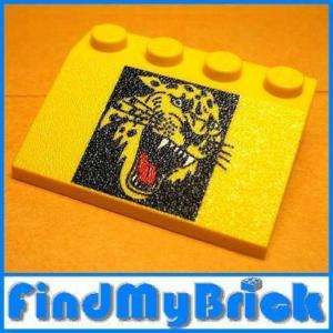 U619A Lego Slope Roaring Cheetah Head Patten Yellow NEW  