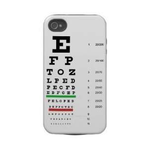  Snellen Eye Chart Tough iPhone 4 Case Electronics