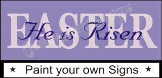 New 2 pc. Stencil #E1 ~ EASTER with He is Risen overlay   paint your 