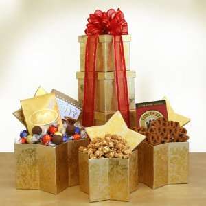 Golden Star Gourmet Snack Food Gift Tower  Grocery 
