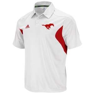 adidas SMU Mustangs White 2011 Coaches Sideline Performance Polo 
