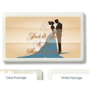 Wedding Favors Orange Kissing Bride and Groom Design Personalized Mint 