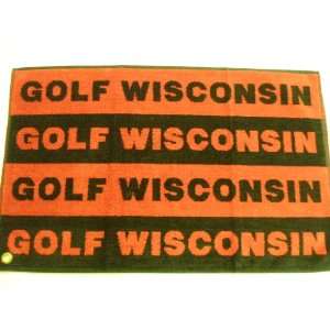  Golf Wisconsin Towel Red/Black 26 x 16 w/ hook NEW 