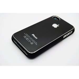  Black Embossed Aluminium Metal iPhone 4 / 4S Hard Cover 
