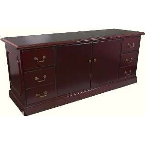   Box File Storage Credenza with Mahogany Finish