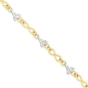  14K Two tone Infinity & Trinity Bracelet Jewelry