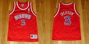 CHAMPION ALLEN IVERSON 1996 97 SIXERS 76ERS #3 YOUTH NBA ROOKIE 