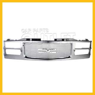   GMC SIERRA PICKUP FRONT GRILLE COMPLETE CHROME PLATED PLASTIC SUBURBAN