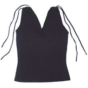  Fitted Stretch Sleeveless Tank Top with Drawstring 