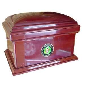  Military Mahogany Wood Urn