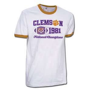 Clemson Tigers NCAA 1981 Short Sleeve Ringer T Shirt (2X Large)