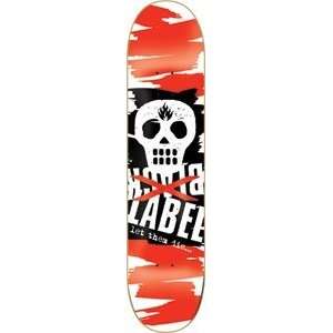  Black Label Blacklight Slashed Red Skateboard Deck   7.5 