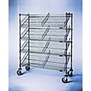  Slant Shelf Supply Carts   4 Shelf Models   18W x 48L x 