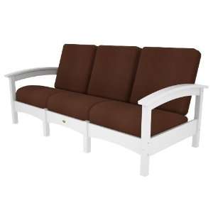   Club Sofa in Classic White with Chili Cushions Patio, Lawn & Garden