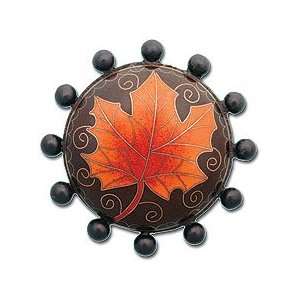 Linkasink Sinks D303 Cloisonne Beaded With Fall Leaf Polished Nickel