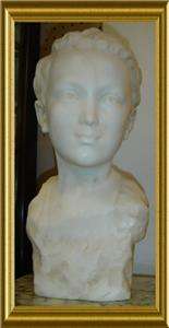 ANTIQUE ITALY SIGNED A. Cipriani Young Boy MARBLE Bust Sculpture
