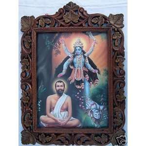  Maa Kali with Ram Krishana Paramhans Pic in Wood Frame 
