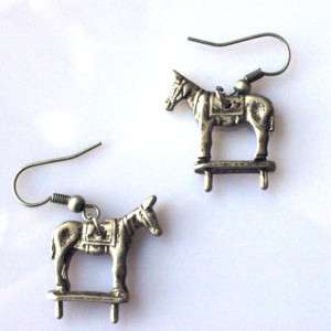 Vintage Silver TOY HORSE Earring Ear Post  