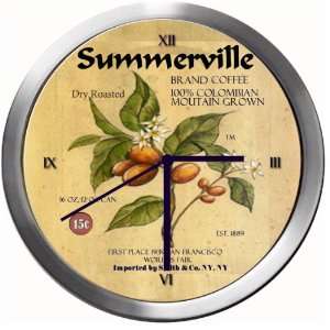  SUMMERVILLE 14 Inch Coffee Metal Clock Quartz Movement 