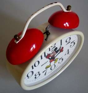 Large Vintage Bradley Mickey Mouse Alarm Clock  