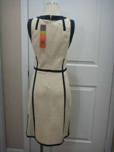   NEW $325 Tory Burch Addis Contrast Trim Sleeveless A line Dress  