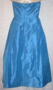 Classy sexy blue J CREW strapless silk cocktail/party dress size 12 