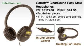 GARRETT METAL DETECTOR CLEAR SOUND easy stow Headphones Fast Free 