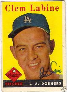 1958 Topps #305 CLEM LABINE signed card Died 3/2/07  