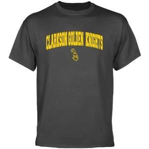 NCAA Clarkson Golden Knights Charcoal Logo Arch T shirt 