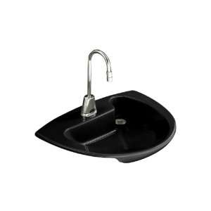   Self Rimming Lavatory with Single Hole Faucet Drilling, Black Black