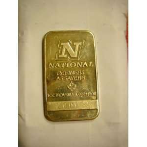  1 t Oz .999 Fine silver bar National Refiners Assayers 