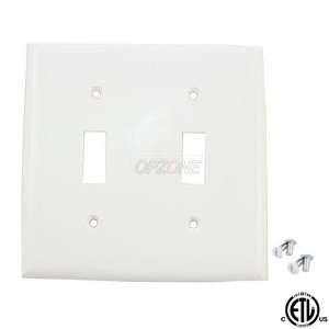   Topzone 2 Gang White Toggle Wall Plate, White Color