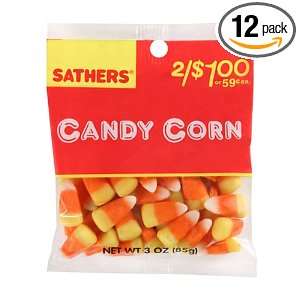 Sathers Candy Corn, 3 Ounce Bags (Pack Grocery & Gourmet Food