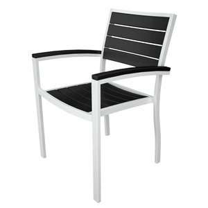  Poly Wood A200FAWBL Euro Arm Outdoor Dining Chair (2 pack 