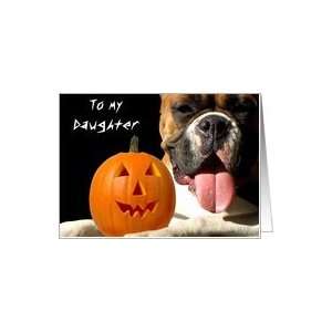  Happy Halloween Daughter Boxer dog Card Health & Personal 