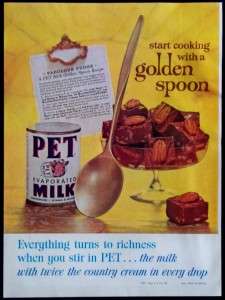 Pet Evaporated Milk Fudge Recipe Magazine Ad 1962  