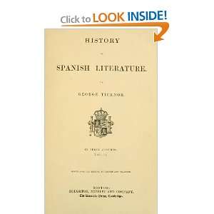  History Of Spanish Literature George Ticknor Books