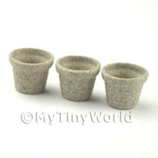 17mm Round Stoneware Pots Doll House Miniatures  
